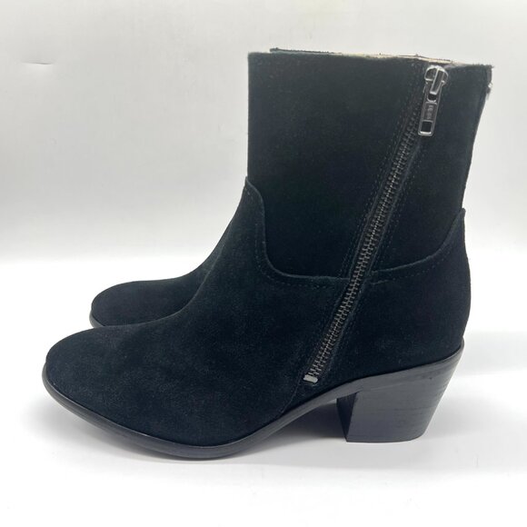 Ugg Womens Size 6.5 6.5M Breeda Black Suede Leather Ankle‎ Boots Shoes - Picture 6 of 16